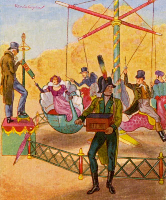 Karussell / Karuzela (kolorowa litografia) autorstwa Christophe (1856 1945)