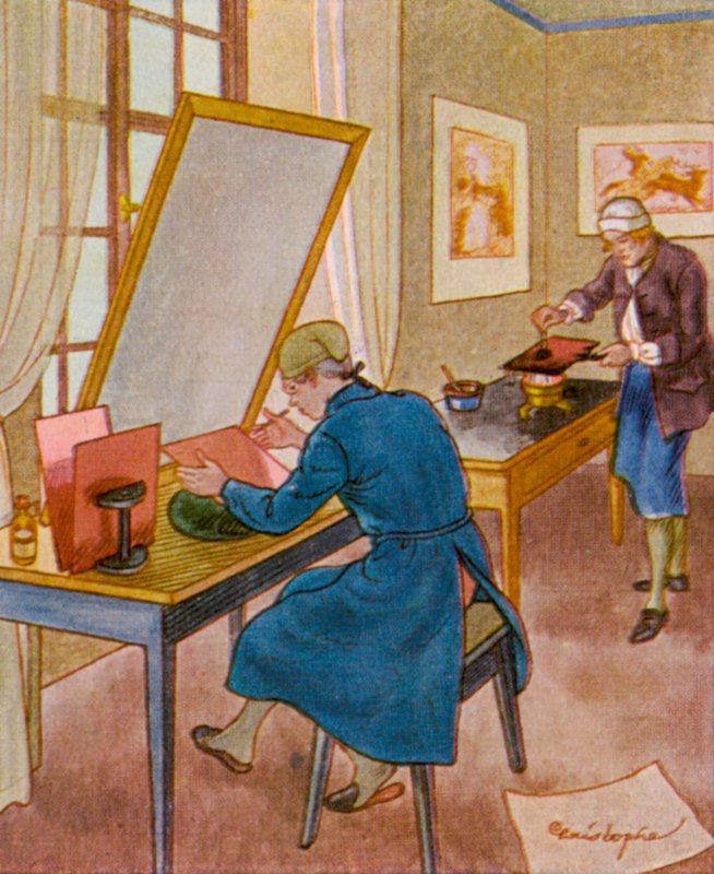 Grawer (litografia kolorowa) autorstwa Christophe (1856 1945)