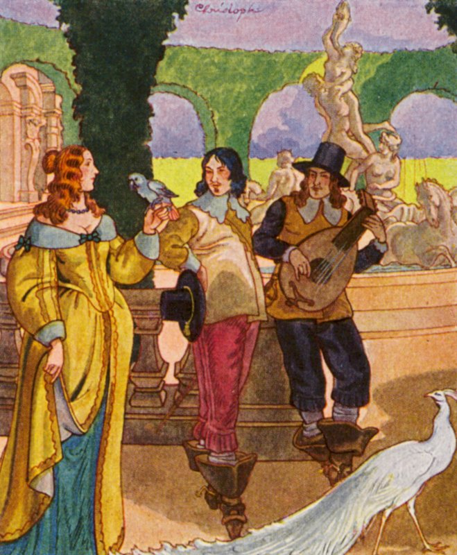Lustgarten / Ogród przyjemności (kolorowa litografia) autorstwa Christophe (1856 1945)