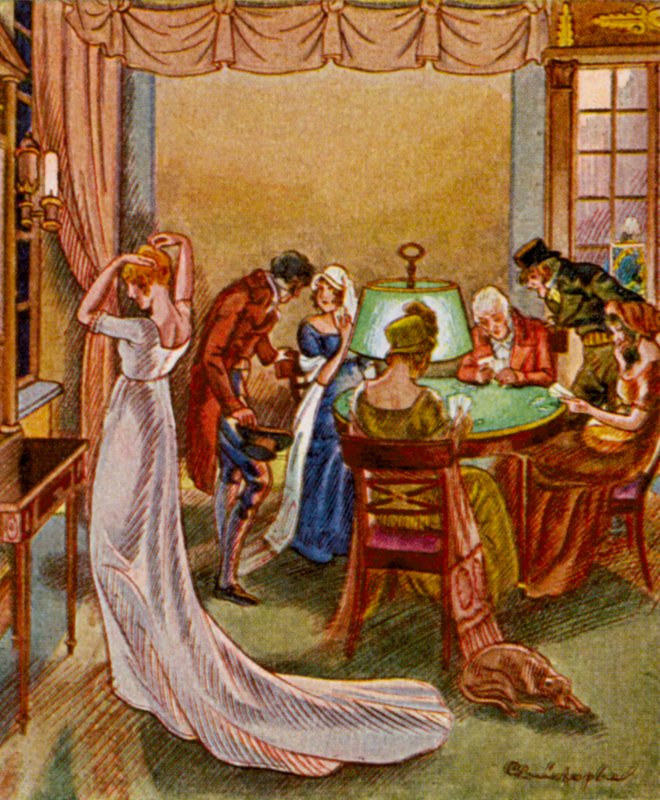 Spielkasino / Kasyno (kolorowa litografia) autorstwa Christophe (1856 1945)