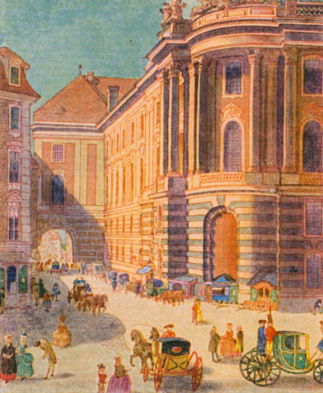 Wiedeńska architektura barokowa (kolorowa litografia) autorstwa Christophe (1856 1945)