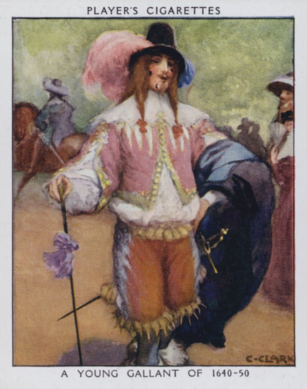 Młody galant 1640-50 (kolor lito) autorstwa Christopher (after) Clark