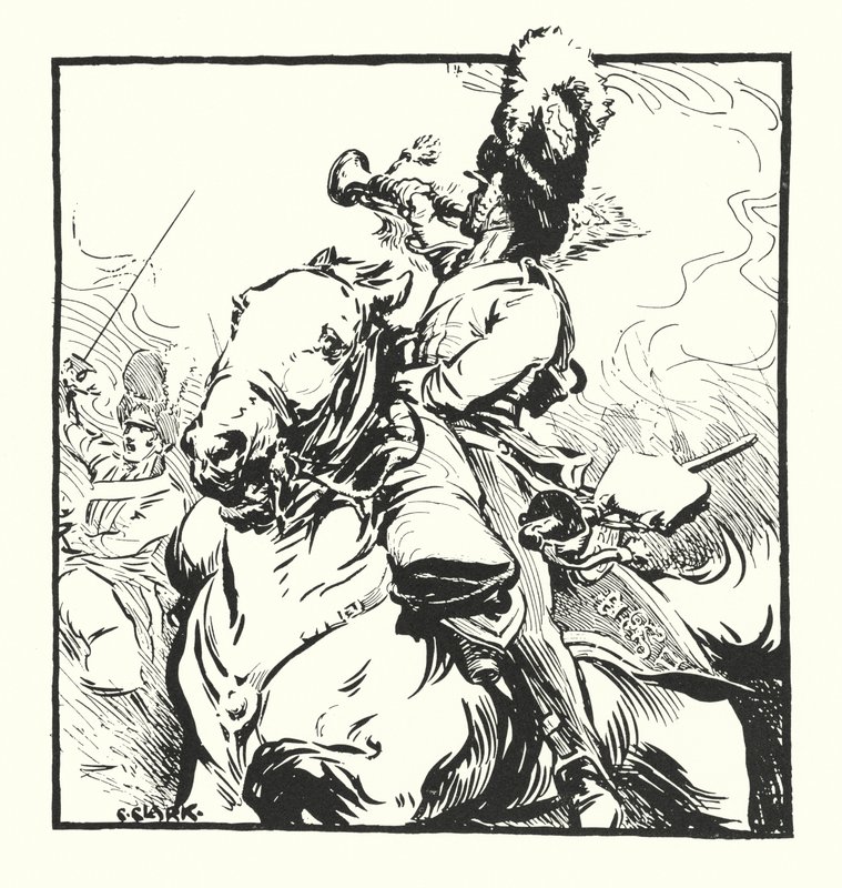Bugler of the Scots Greys, rysunek do reklamy papierosów firmy Major Drapkin & Co