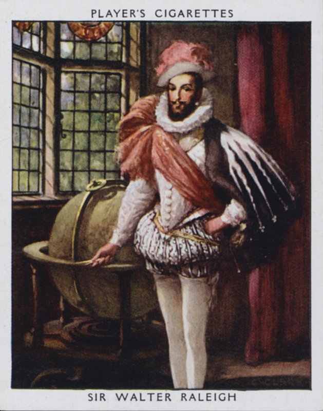 Sir Walter Raleigh (kolor lito) autorstwa Christopher (after) Clark