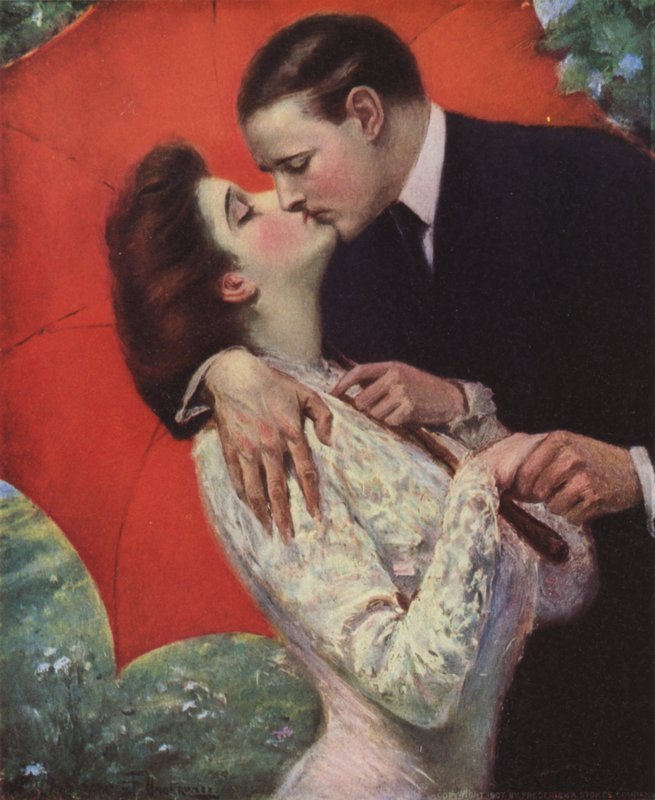 Kochankowie całują autorstwa Clarence F. Underwood