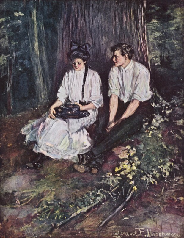 Młody sen miłości (kolor lito) autorstwa Clarence F. Underwood