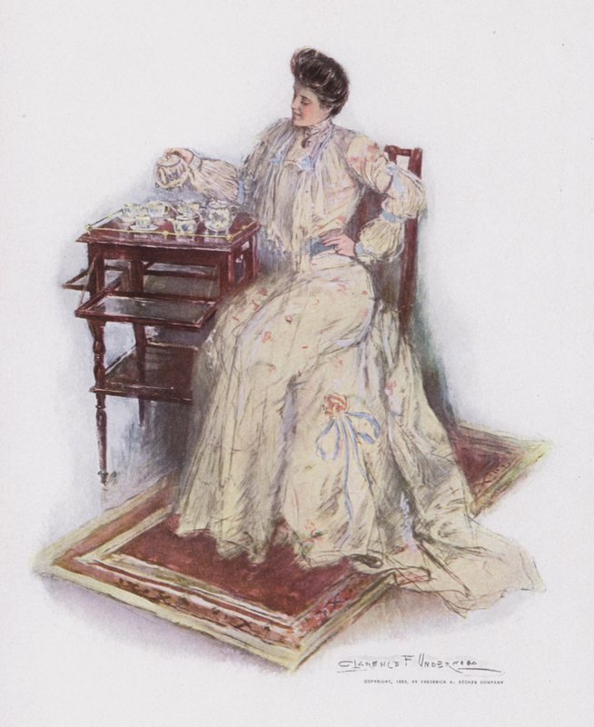 Nad filiżankami (kolor lito) autorstwa Clarence F. Underwood