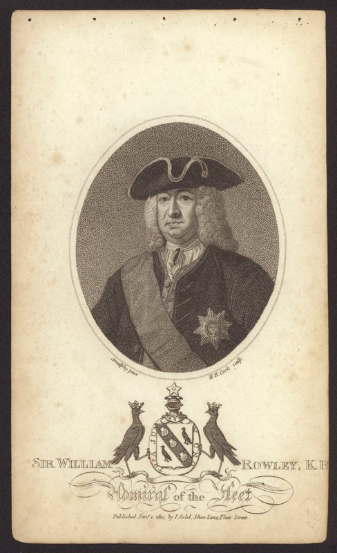 Sir William Rowley, admirał brytyjski (grawerowanie) autorstwa Claude Arnulphy