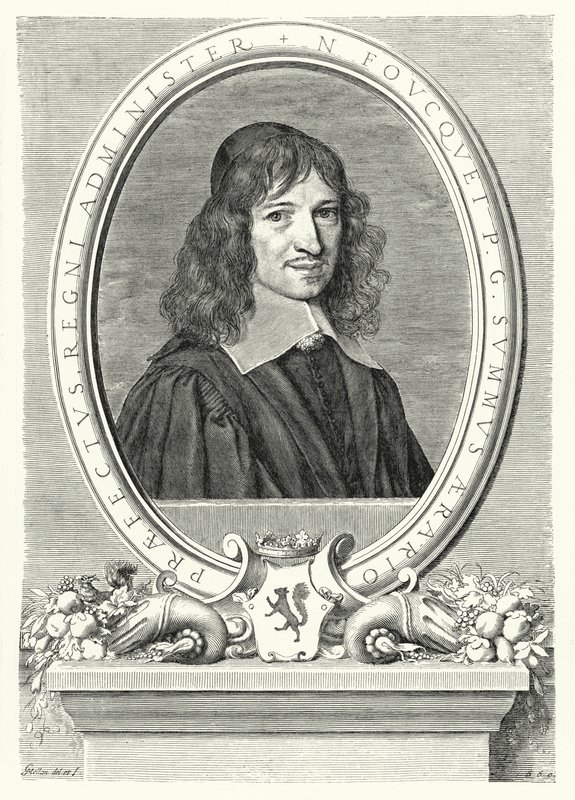 Nicolas Fouquet, nadinspektor finansów we Francji za Ludwika XIV (grafika) autorstwa Claude Mellan