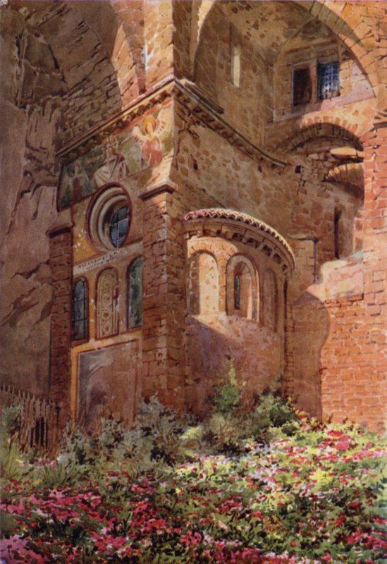Sacro Speco z Roseto, absyda najniższej kaplicy, Subiaco autorstwa Commendator Formilli