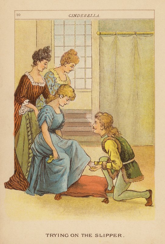 Kopciuszek (kolorowa litografia) autorstwa Constance Haslewood