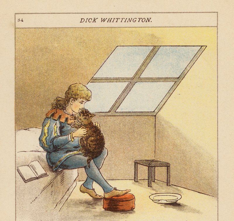 Dick Whittington (kolorowa litografia) autorstwa Constance Haslewood