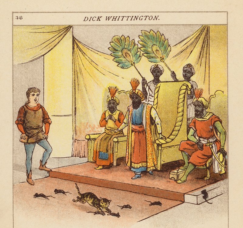 Dick Whittington (kolorowa litografia) autorstwa Constance Haslewood