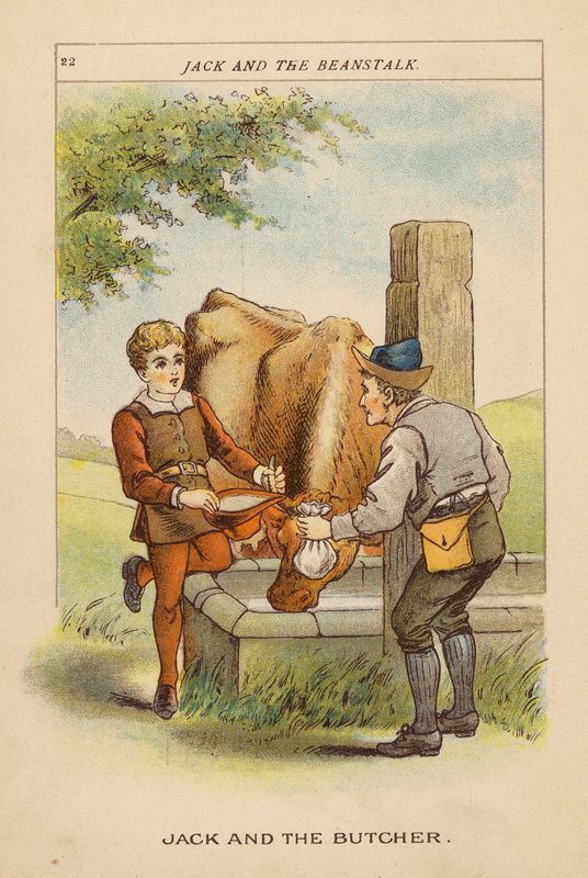 Jaś i łodyga fasoli (kolorowa litografia) autorstwa Constance Haslewood
