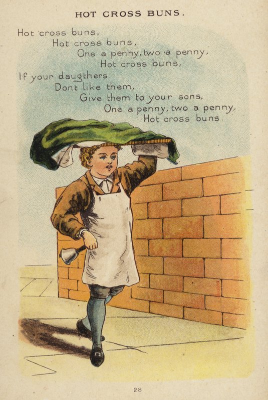 Rymowanka: Hot Cross Buns (chromolitho) autorstwa Constance Haslewood