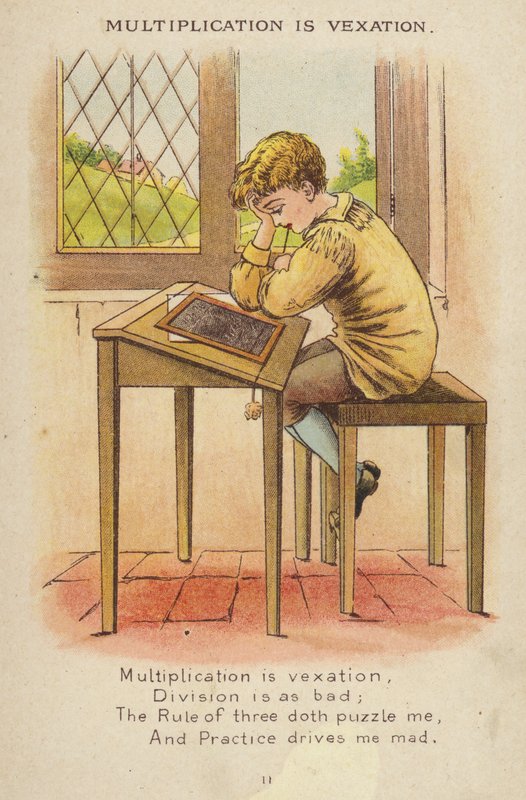 Rymowanka: Mnożenie to złość (chromolitho) autorstwa Constance Haslewood