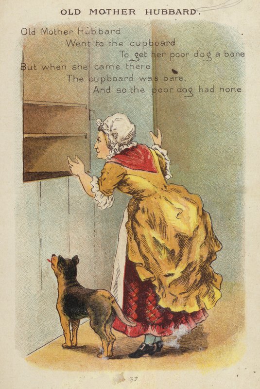 Rymowanka: Old Mother Hubbard (chromolitho) autorstwa Constance Haslewood