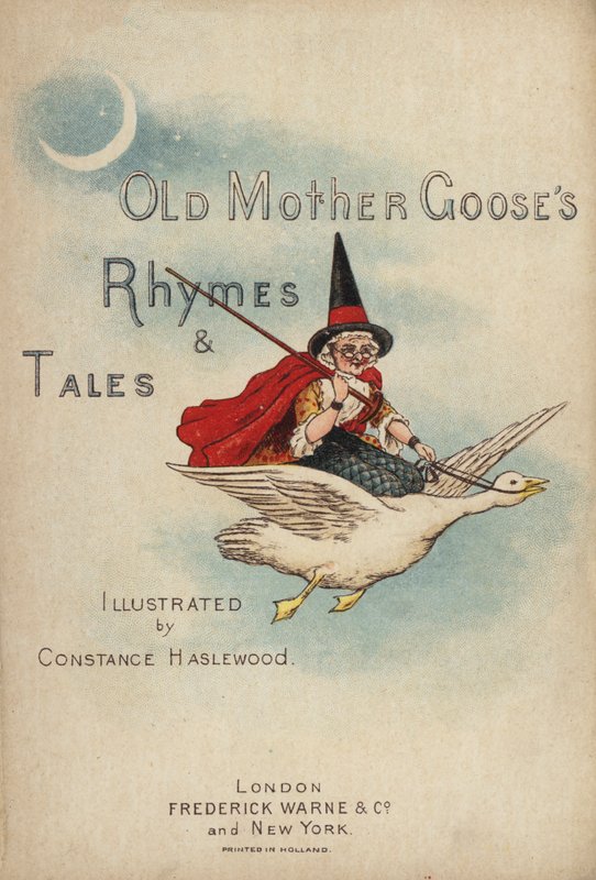 Ilustracja na stronie tytułowej „Rymy i opowieści starej matki gęsi” (chromolitho) autorstwa Constance Haslewood