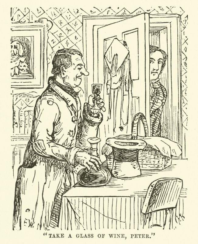 Ilustracja do małego pana bramkarza i jego przyjaciela Verdant Green autorstwa Cuthbert Bradley