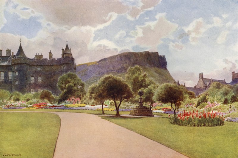 Ogród Północny, Pałac Holyrood (kolor lito) autorstwa Cyril Ward