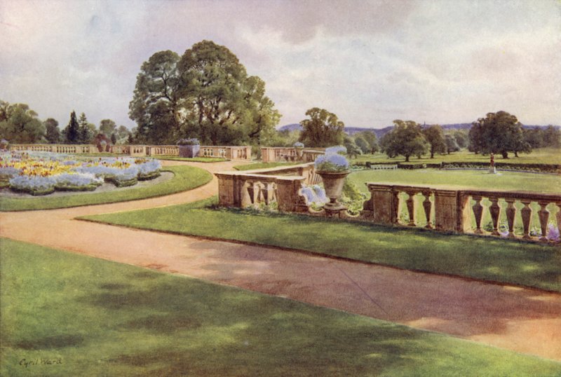 Widok z tarasu, Bagshot Park (kolor lito) autorstwa Cyril Ward