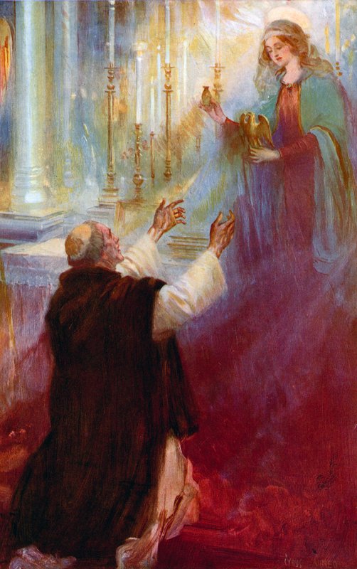 Legenda o olejku koronacyjnym i ampułce, Dziewica ukazująca się Thomasowi A Becket autorstwa Cyrus Cuneo