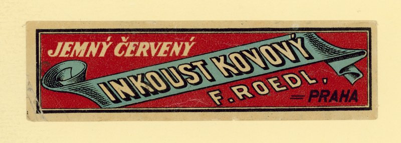 F Roedl miękki czerwony metaliczny atrament, Praga autorstwa Czech School