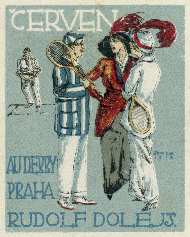 Czerwiec. Moda Au Derby Rudolf Dole, Praga autorstwa Czech School