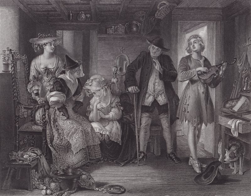 Scena z "Midasu" (rycina) autorstwa Daniel (after) Maclise