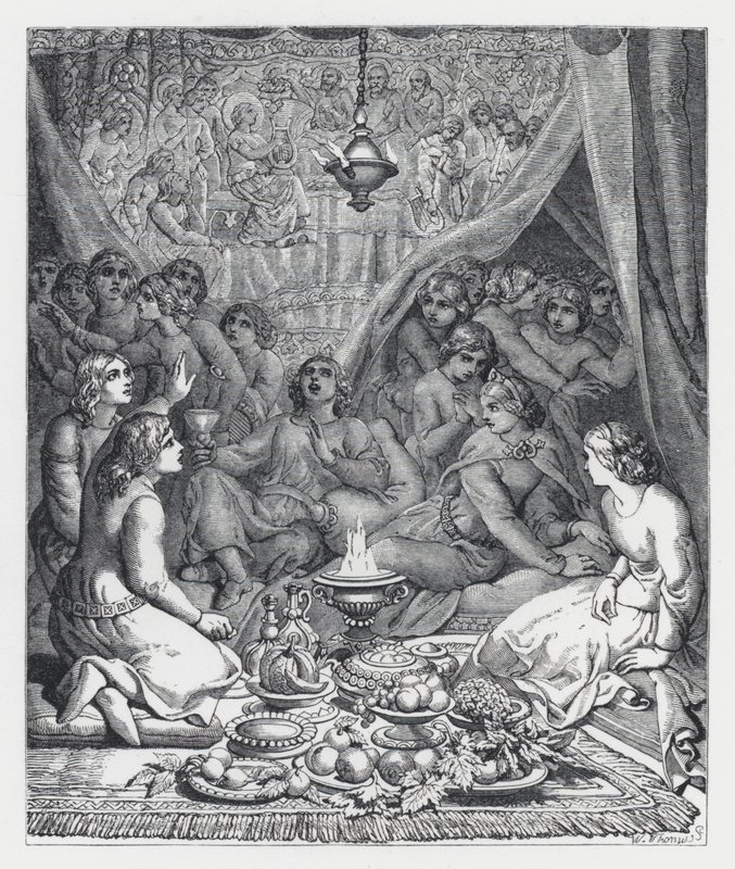 Ilustracja do wiersza Tennysona Księżniczka (rycina) autorstwa Daniel (after) Maclise