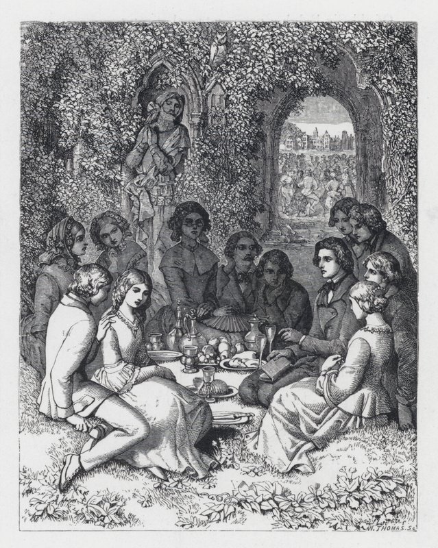 Ilustracja do wiersza Tennysona Księżniczka (rycina) autorstwa Daniel (after) Maclise