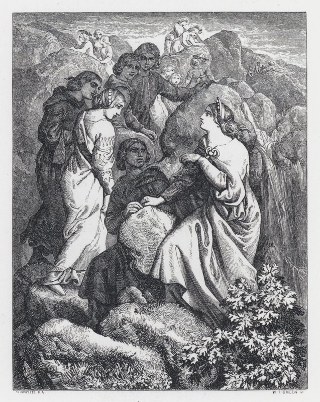 Ilustracja do wiersza Tennysona Księżniczka (rycina) autorstwa Daniel (after) Maclise