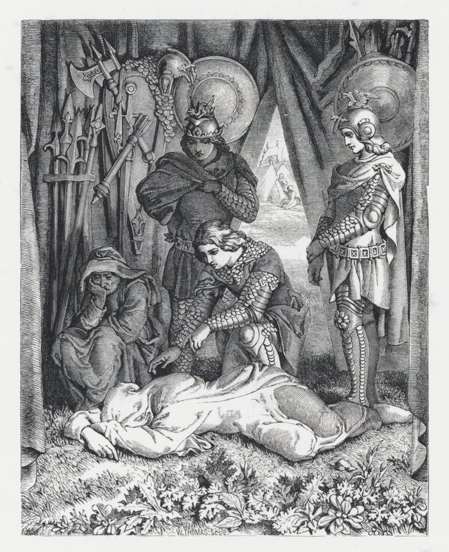 Ilustracja do wiersza Tennysona Księżniczka (rycina) autorstwa Daniel (after) Maclise