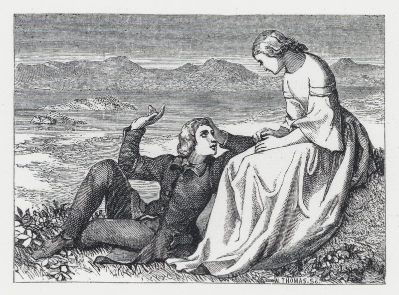 Ilustracja do wiersza Tennysona Księżniczka (rycina) autorstwa Daniel (after) Maclise