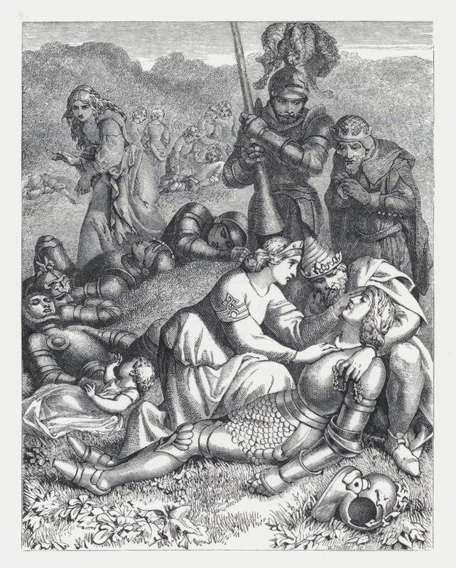 Ilustracja do wiersza Tennysona Księżniczka (rycina) autorstwa Daniel (after) Maclise
