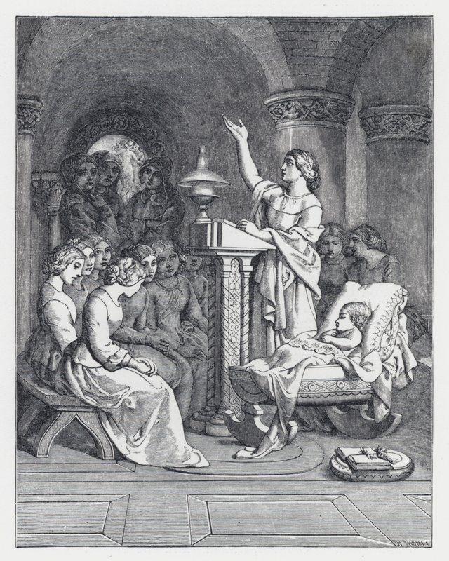 Ilustracja do wiersza Tennysona Księżniczka (rycina) autorstwa Daniel (after) Maclise