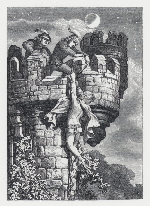 Ilustracja do wiersza Tennysona Księżniczka (rycina) autorstwa Daniel (after) Maclise