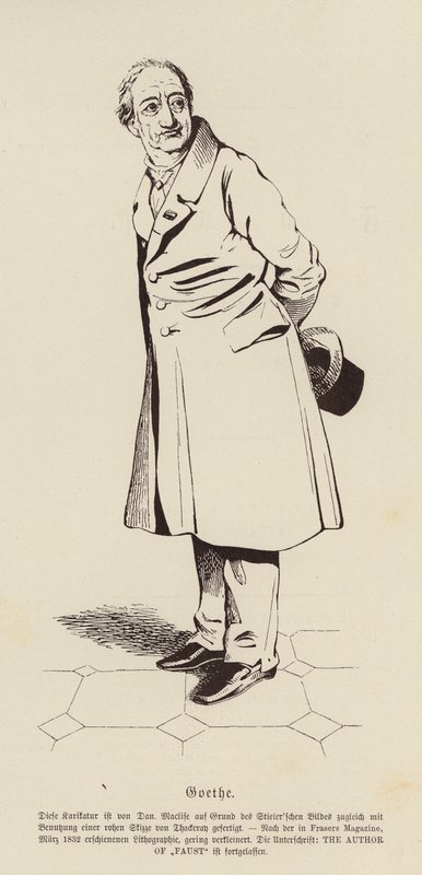 Johann Wolfgang von Goethe, niemiecki poeta i dramaturg autorstwa Daniel (after) Maclise
