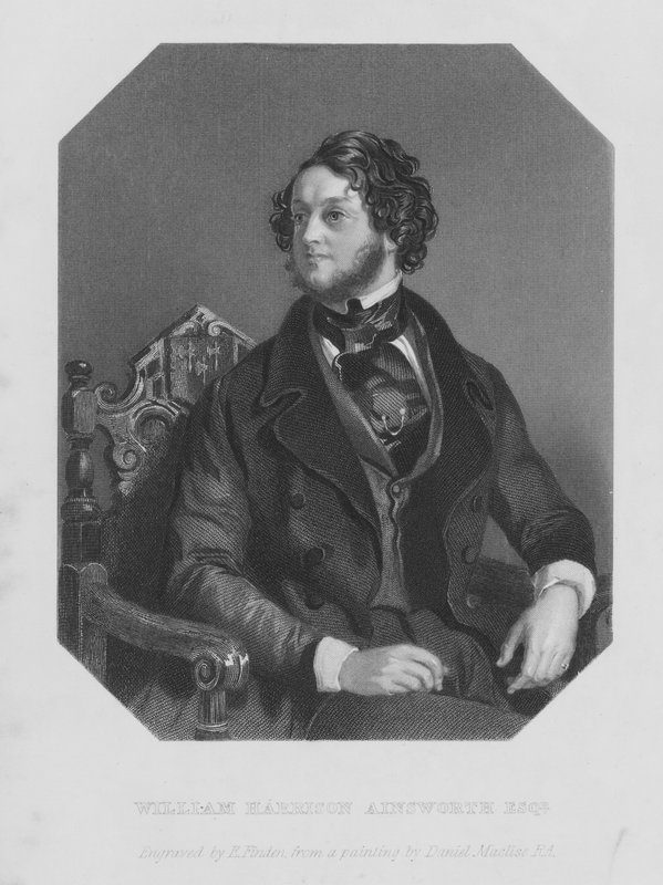 Portret Williama Harrisona Ainswortha (grafika) autorstwa Daniel (after) Maclise