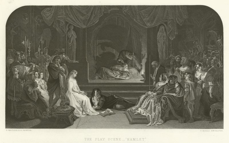 Scena zabawy w Hamlecie autorstwa Daniel Maclise