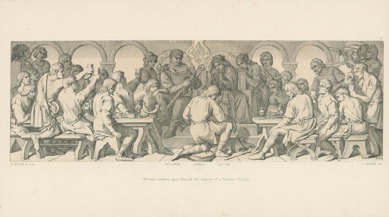 Wilhelm nadaje Haroldowi godność normańskiego rycerza autorstwa Daniel Maclise