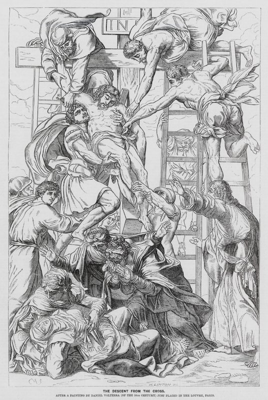 Zejście z krzyża (grawerunek) autorstwa Daniele da Volterra (1509-66) (after)