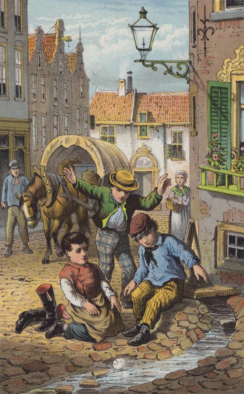 The Darning-Needle (kolorowa litografia) autorstwa Danish School