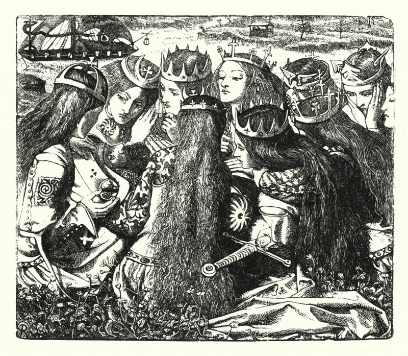 Pałac Sztuki (rycina) autorstwa Dante Gabriel (after) Rossetti