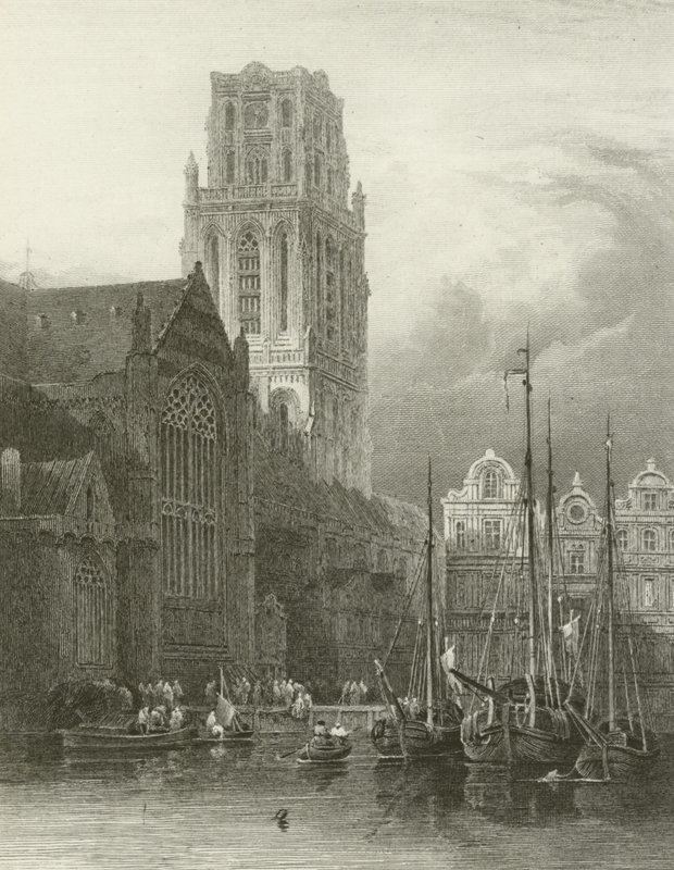 Rotterdam, kościół św. Wawrzyńca autorstwa David Roberts