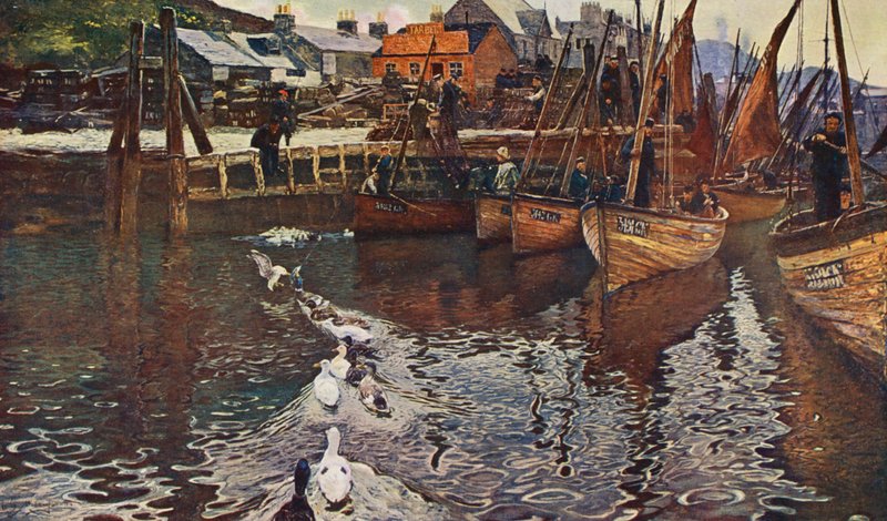 Port Tarbert, Loch Fyne (kolorowa litografia) autorstwa David (after) Murray
