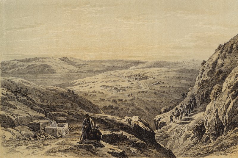 Cana, widok ogólny (kolor lito) autorstwa David (after) Roberts