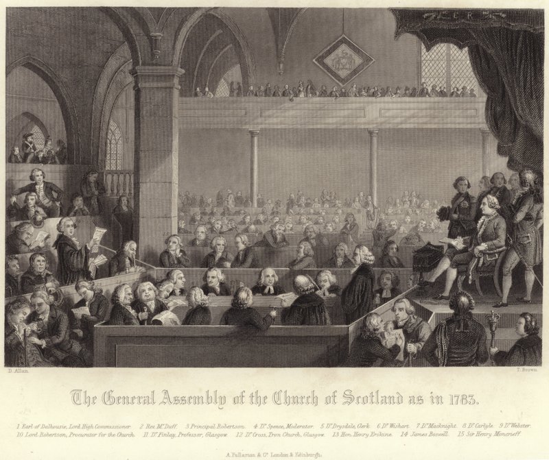 Zgromadzenie Ogólne Kościoła Szkocji w 1783 r. autorstwa David Allan