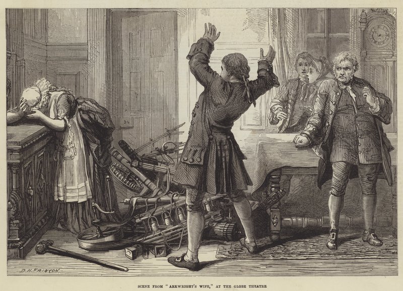 Scena z żony Arkwrighta w Globe Theatre autorstwa David Henry Friston
