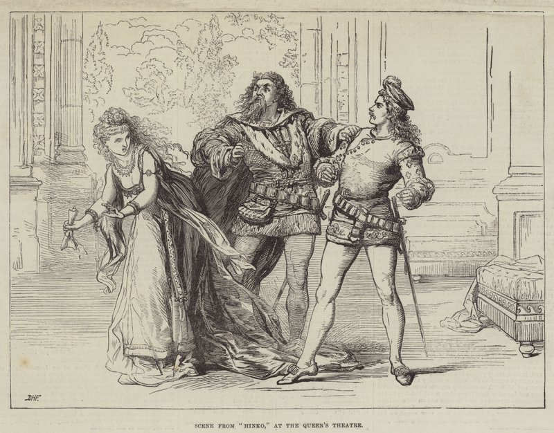 Scena z Hinko, w Queens Theatre autorstwa David Henry Friston